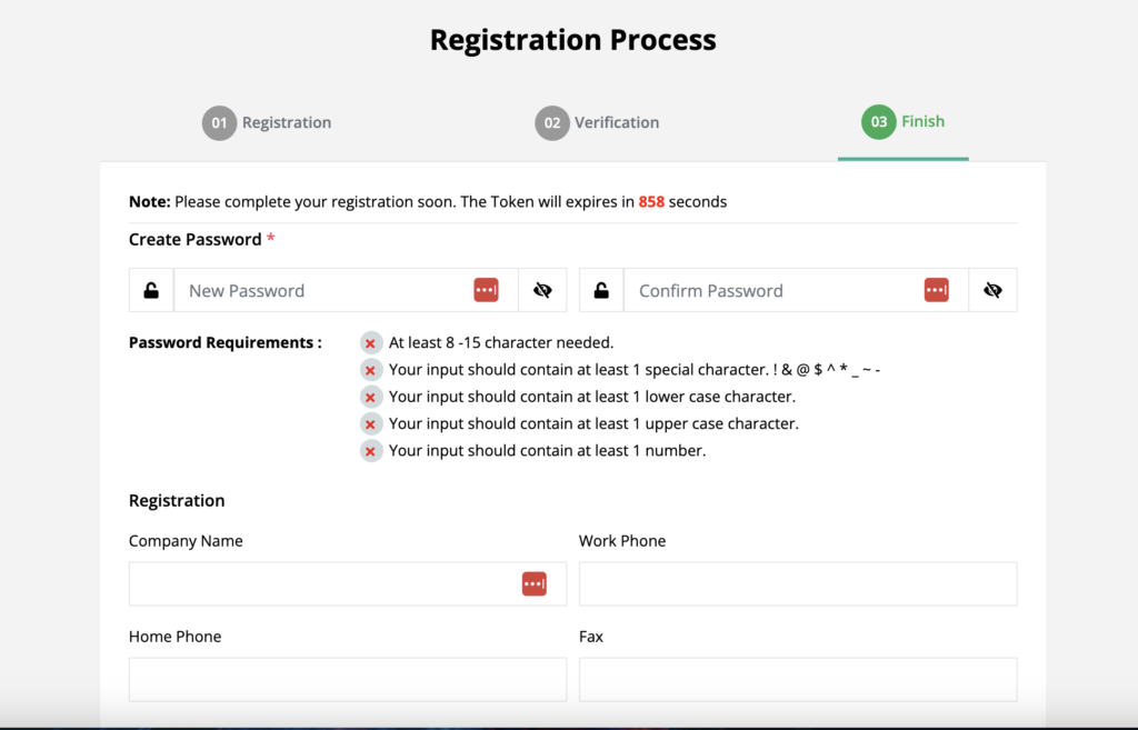 final registration page